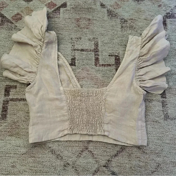 Zara• Ruffle sleeve crop top size small - Picture 7 of 14